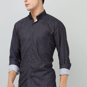 Darnandstitch® Printed Black Checkered Shirt