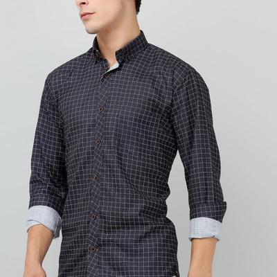 Darnandstitch® Printed Black Checkered Shirt