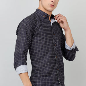 Darnandstitch® Printed Black Checkered Shirt