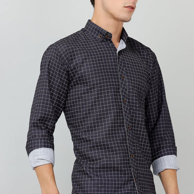 Darnandstitch® Printed Black Checkered Shirt