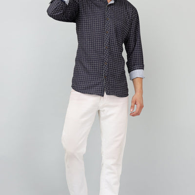 Darnandstitch® Printed Black Checkered Shirt