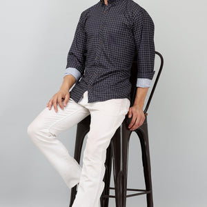 Darnandstitch® Printed Black Checkered Shirt