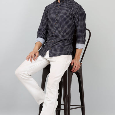 Darnandstitch® Printed Black Checkered Shirt