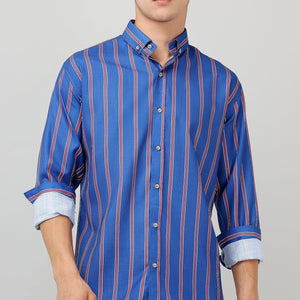 Darnandstitch Cotton Printed Striped Shirts