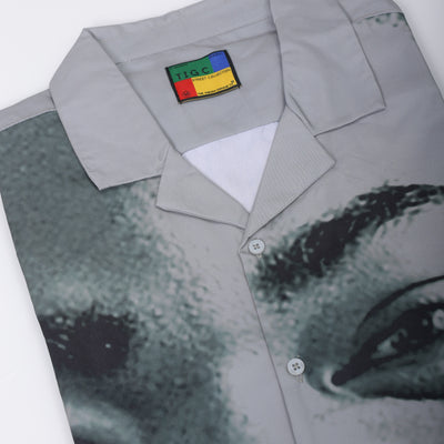 Men's Grey Oversized Fit Graphic Shirt