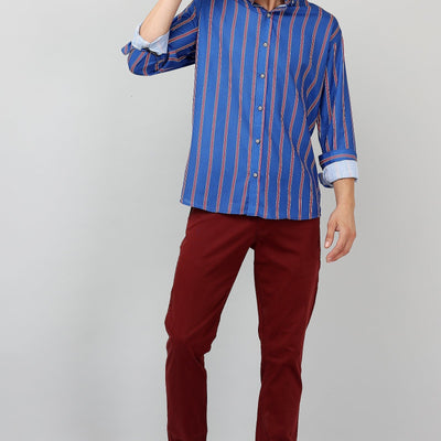Darnandstitch Cotton Printed Striped Shirts