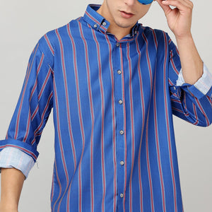 Darnandstitch Cotton Printed Striped Shirts
