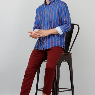 Darnandstitch Cotton Printed Striped Shirts