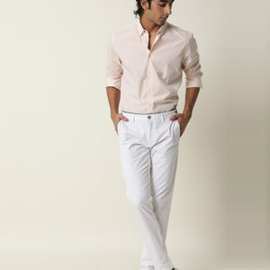 RARE RABBIT MEN'S FALL ORANGE SHIRT COTTON FABRIC COLLARED NECK FULL SLEEVES BUTTON CLOSURE SLIM FIT