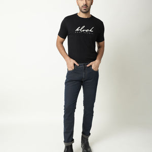 Rare Rabbit Men's Twix Brown Dark Wash Mid-Rise Slim Fit Jeans