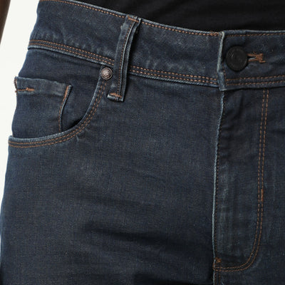 Rare Rabbit Men's Twix Brown Dark Wash Mid-Rise Slim Fit Jeans