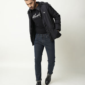 Rare Rabbit Men's Twix Brown Dark Wash Mid-Rise Slim Fit Jeans