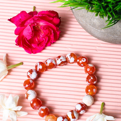 Studio Vaidik Orange Fire Agate Bracelet