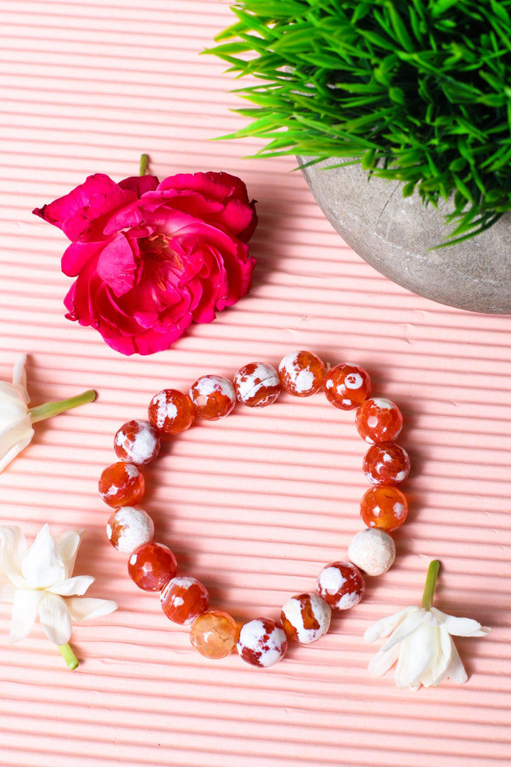 Studio Vaidik Orange Fire Agate Bracelet