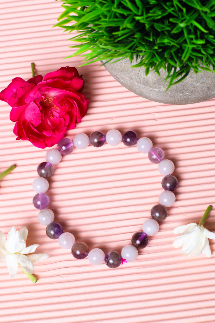 Studio Vaidik Rose Quartz & Amethyst Bracelet