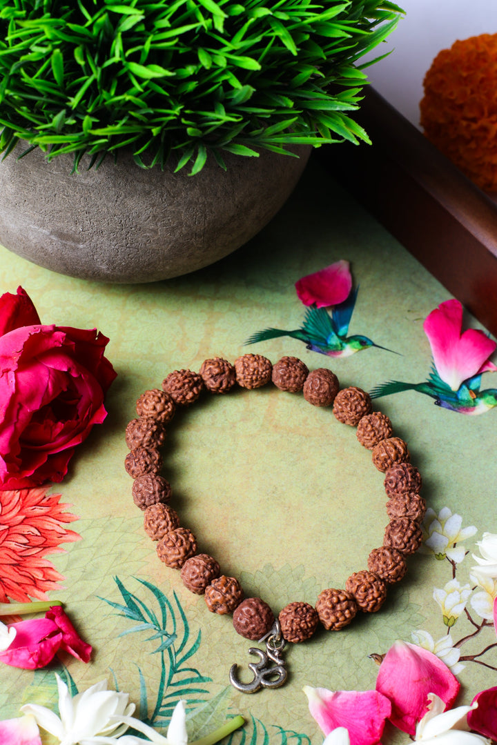 Studio Vaidik Rudraksha Bracelet with OM charm