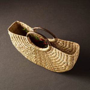 Beige - Handcrafted Natural Water Reed Embroidered Hand Bag