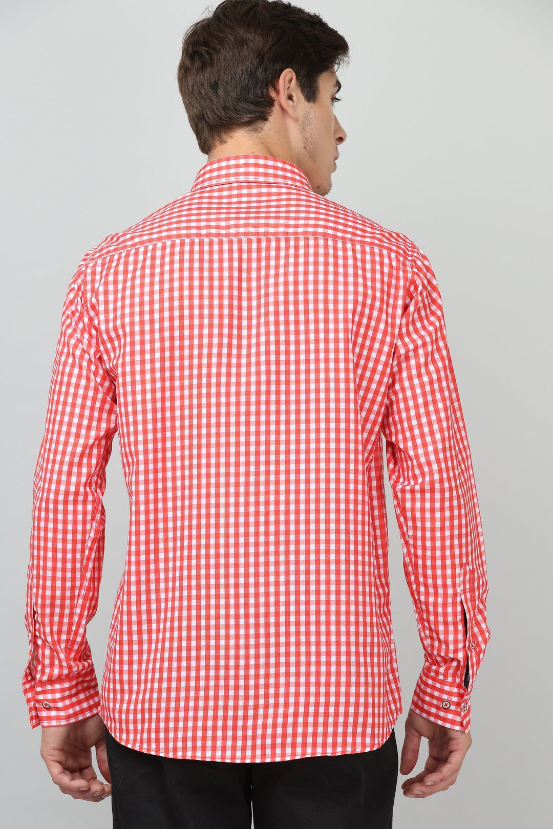 Darnandstitch® Thin Cotton Red Check Print Shirt