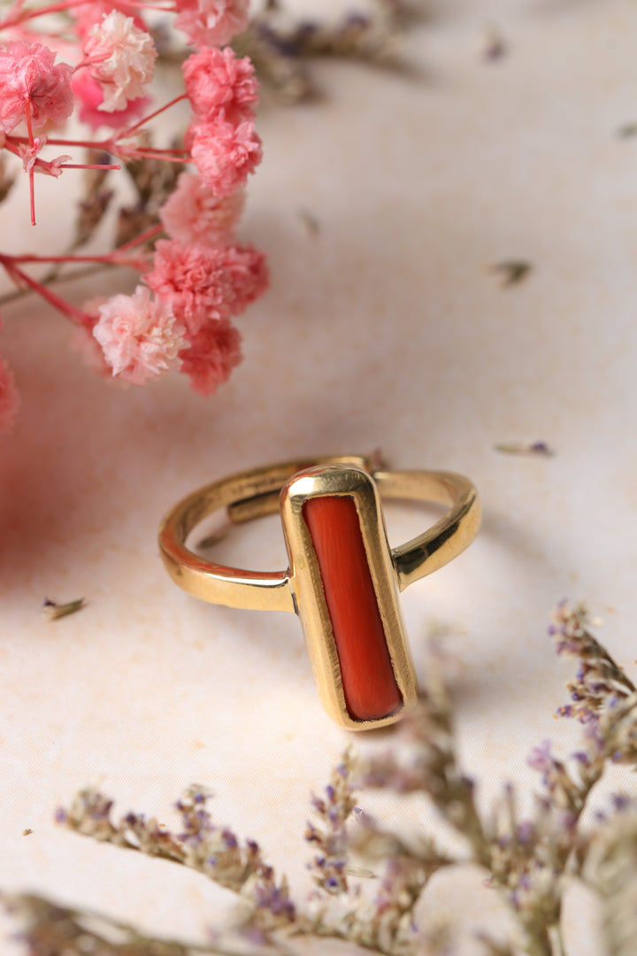 Studio Vaidik Moonga/ Coral Ring 5.25 ratti