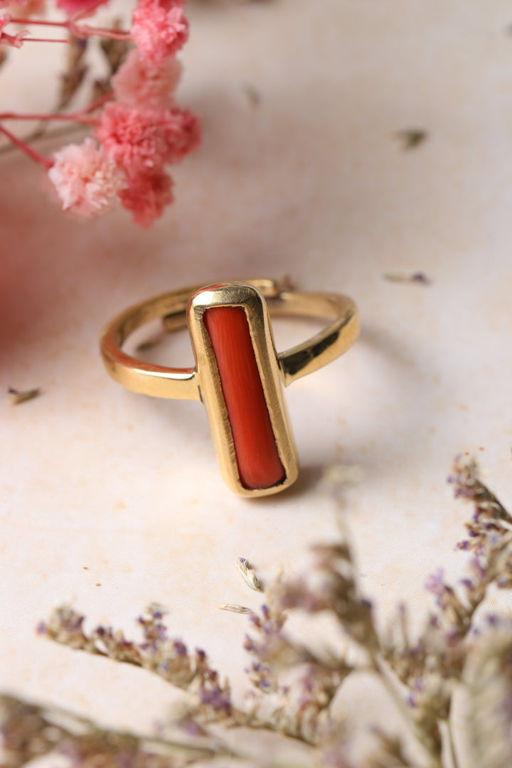 Studio Vaidik Moonga/ Coral Ring 5.25 ratti