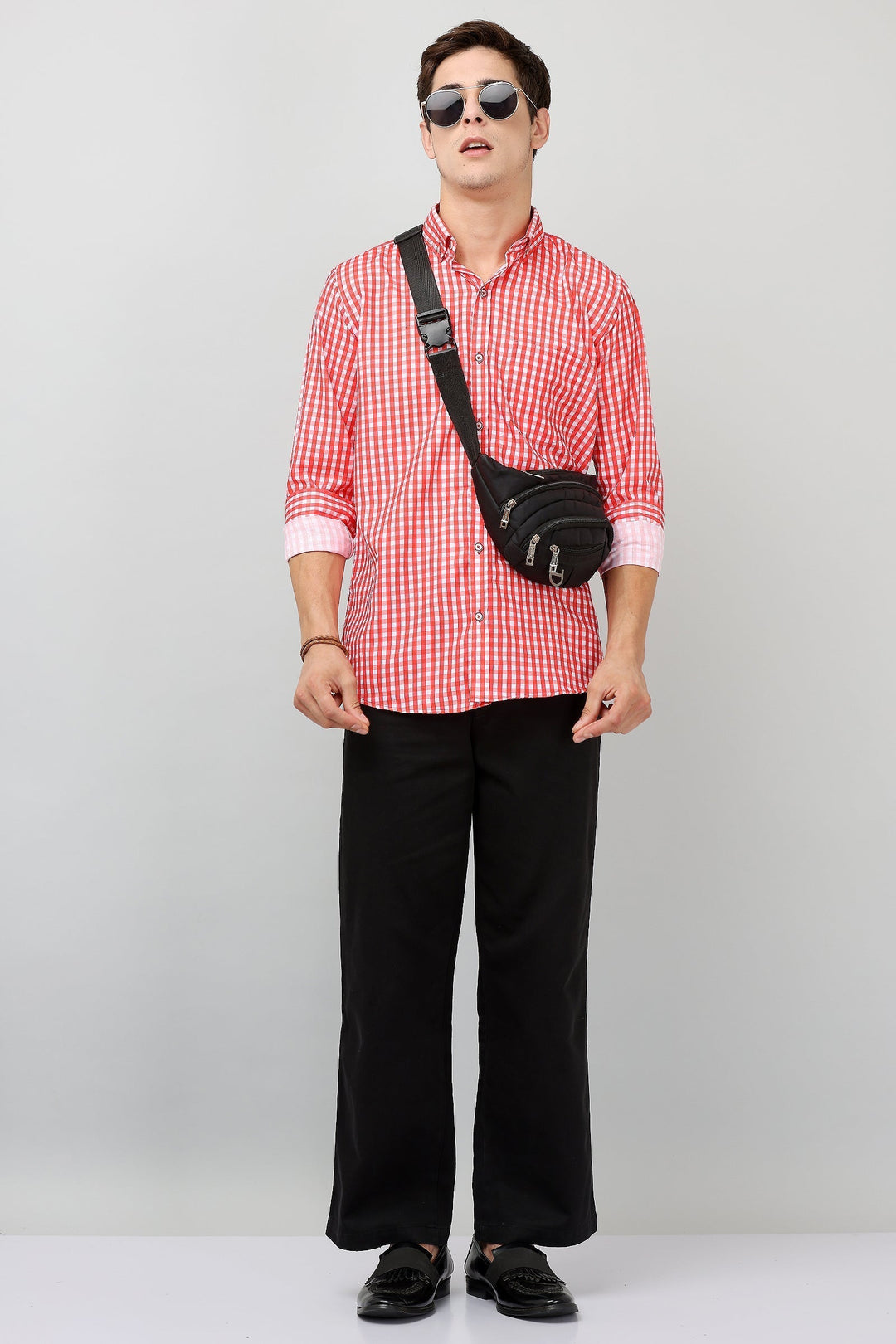 Darnandstitch® Thin Cotton Red Check Print Shirt