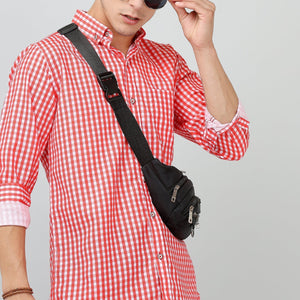 Darnandstitch® Thin Cotton Red Check Print Shirt