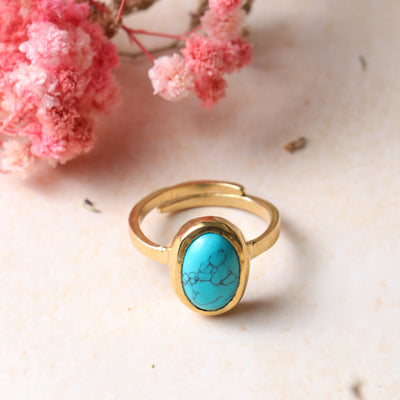 Studio Vaidik Irani Firoza/ Turquoise Ring 7.25 ratti