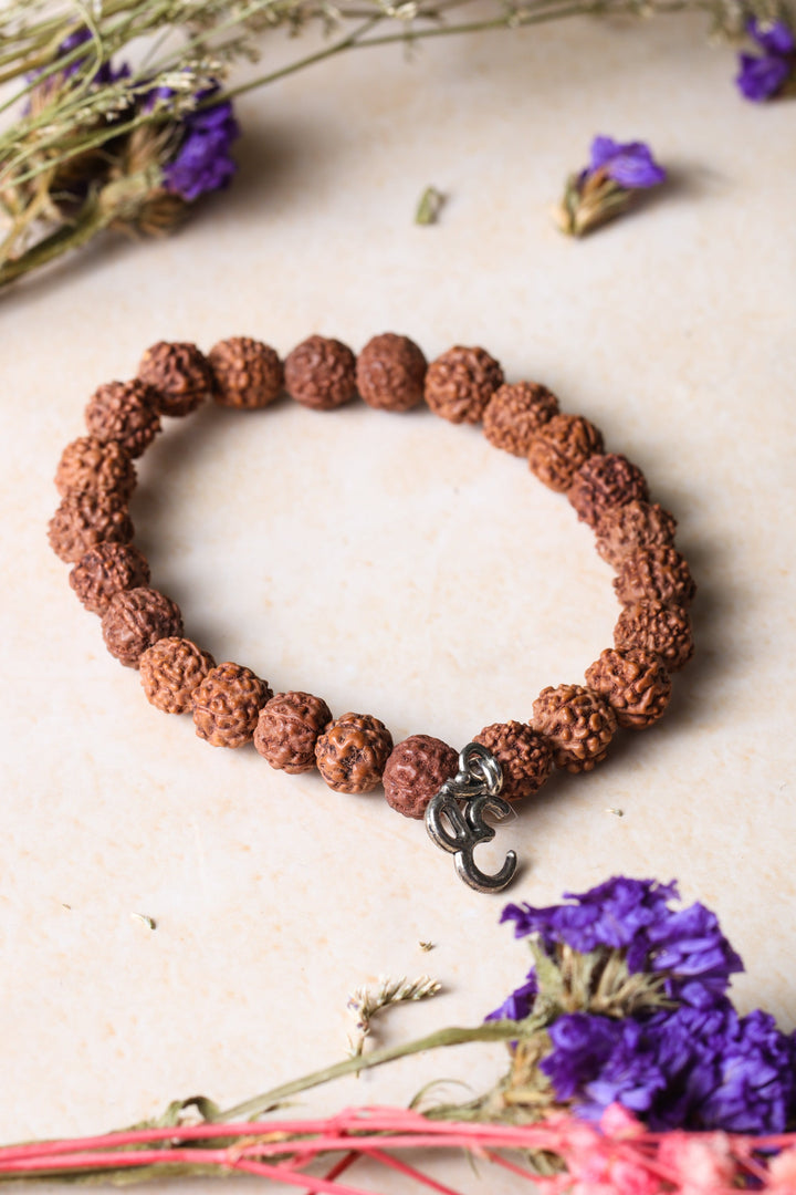 Studio Vaidik Rudraksha Bracelet with OM charm