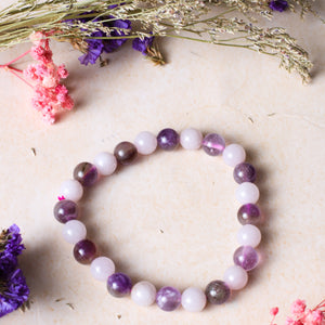 Studio Vaidik Rose Quartz & Amethyst Bracelet