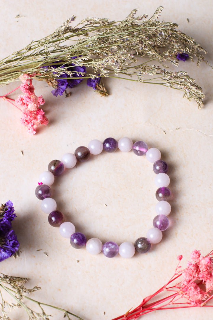 Studio Vaidik Rose Quartz & Amethyst Bracelet