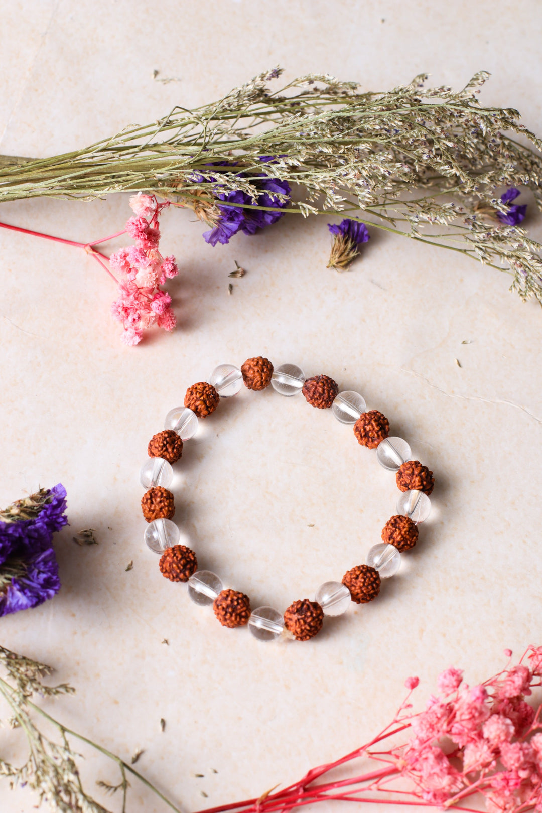 Studio Vaidik Rudraksha & Clear Quartz Bracelet