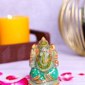 Green Jade Ganpati Made by Real Crystal