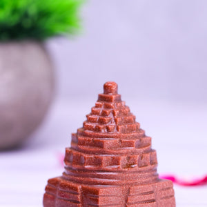 Sunstone Shree Yantra on Ashtalakshmi made by Real Crystal