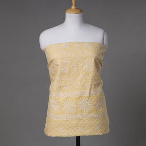Beige - 2pc Hand Embroidery Kota Doria Chikankari Dress Material