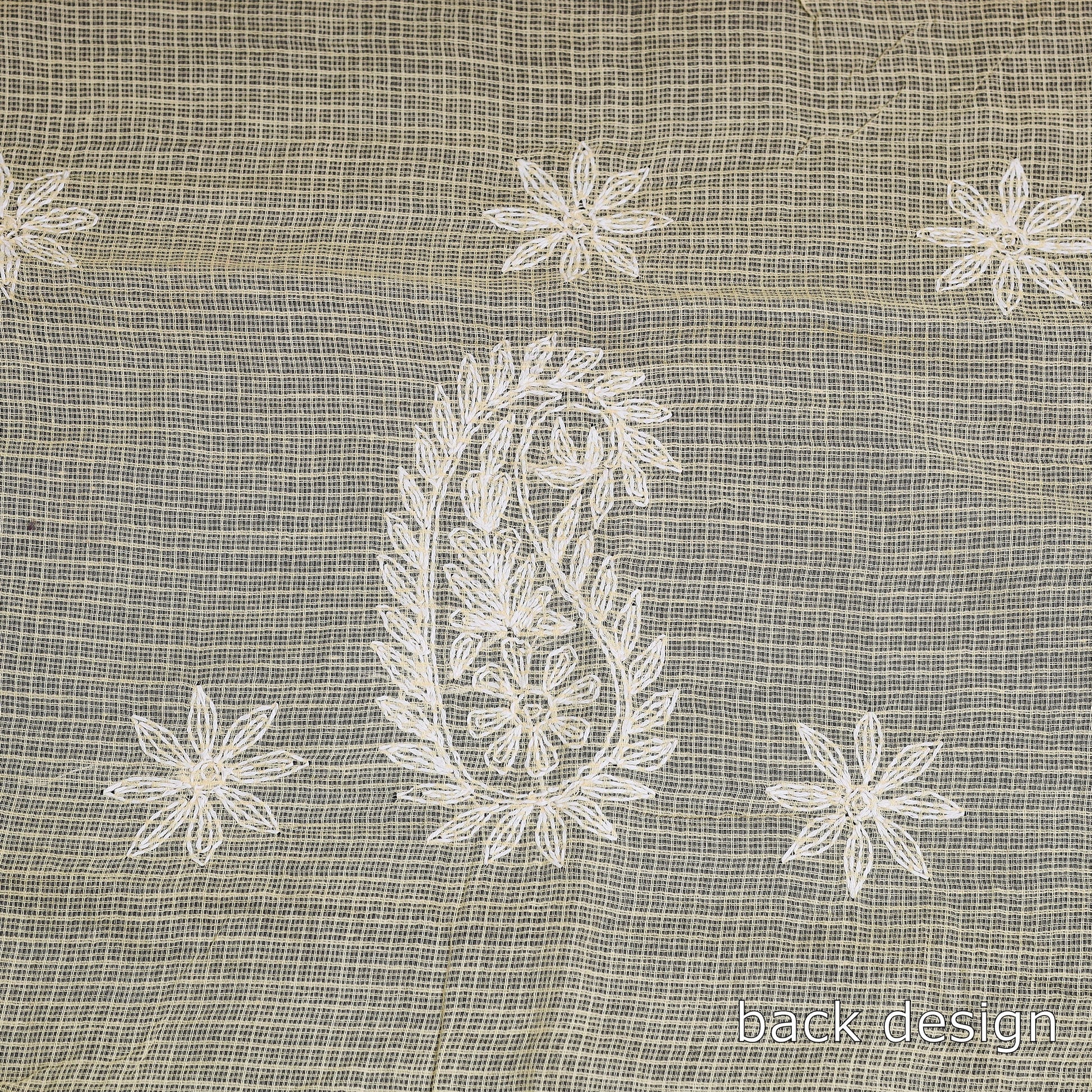 Beige - 2pc Hand Embroidery Kota Doria Chikankari Dress Material