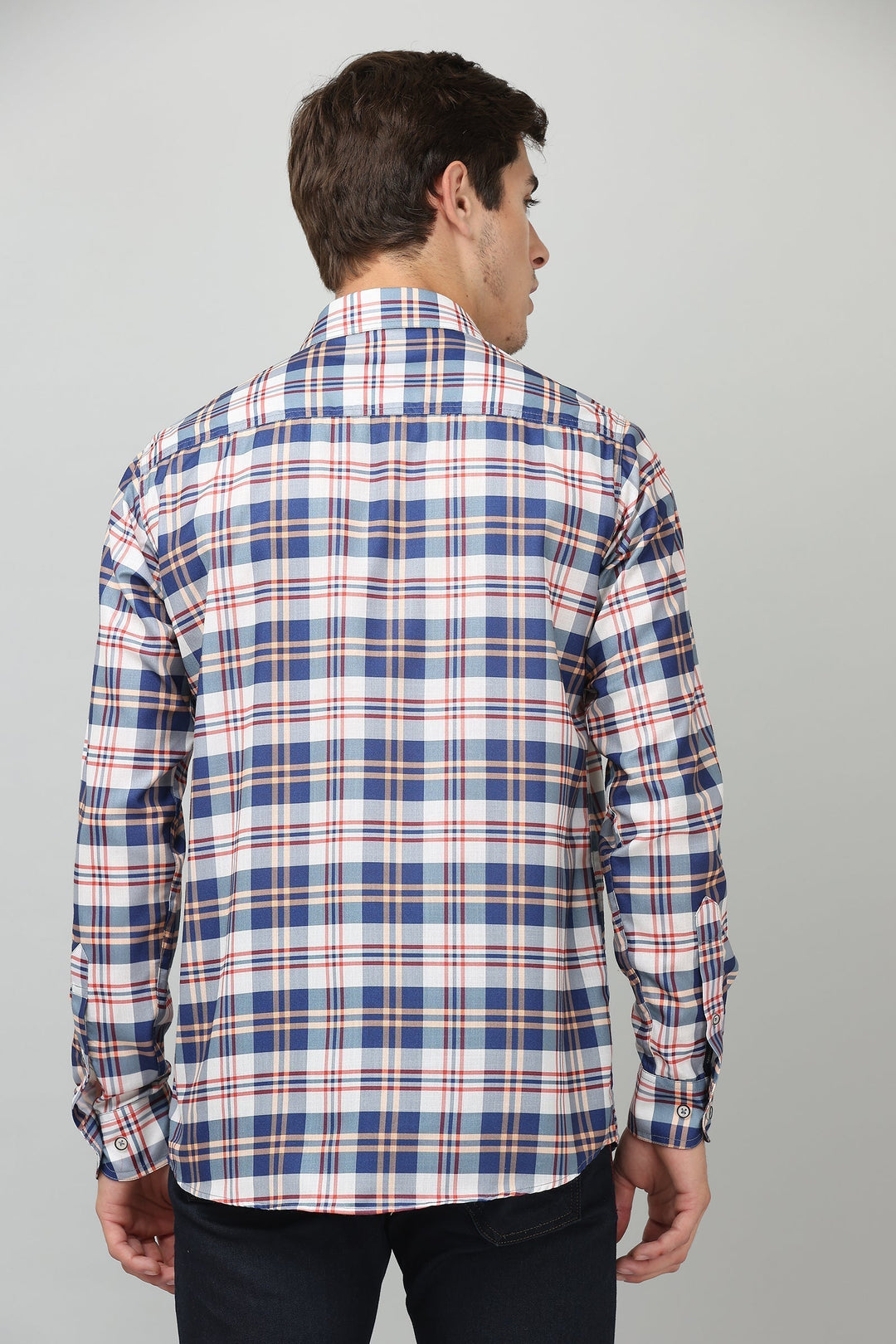 Darnandstitch Contrast Printed Checkered Shirt