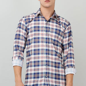 Darnandstitch Contrast Printed Checkered Shirt
