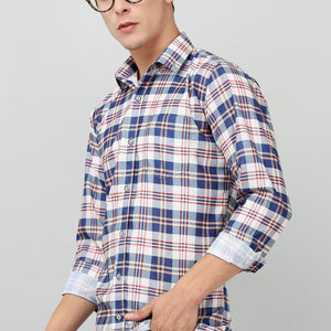 Darnandstitch Contrast Printed Checkered Shirt