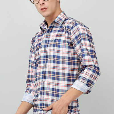 Darnandstitch Contrast Printed Checkered Shirt