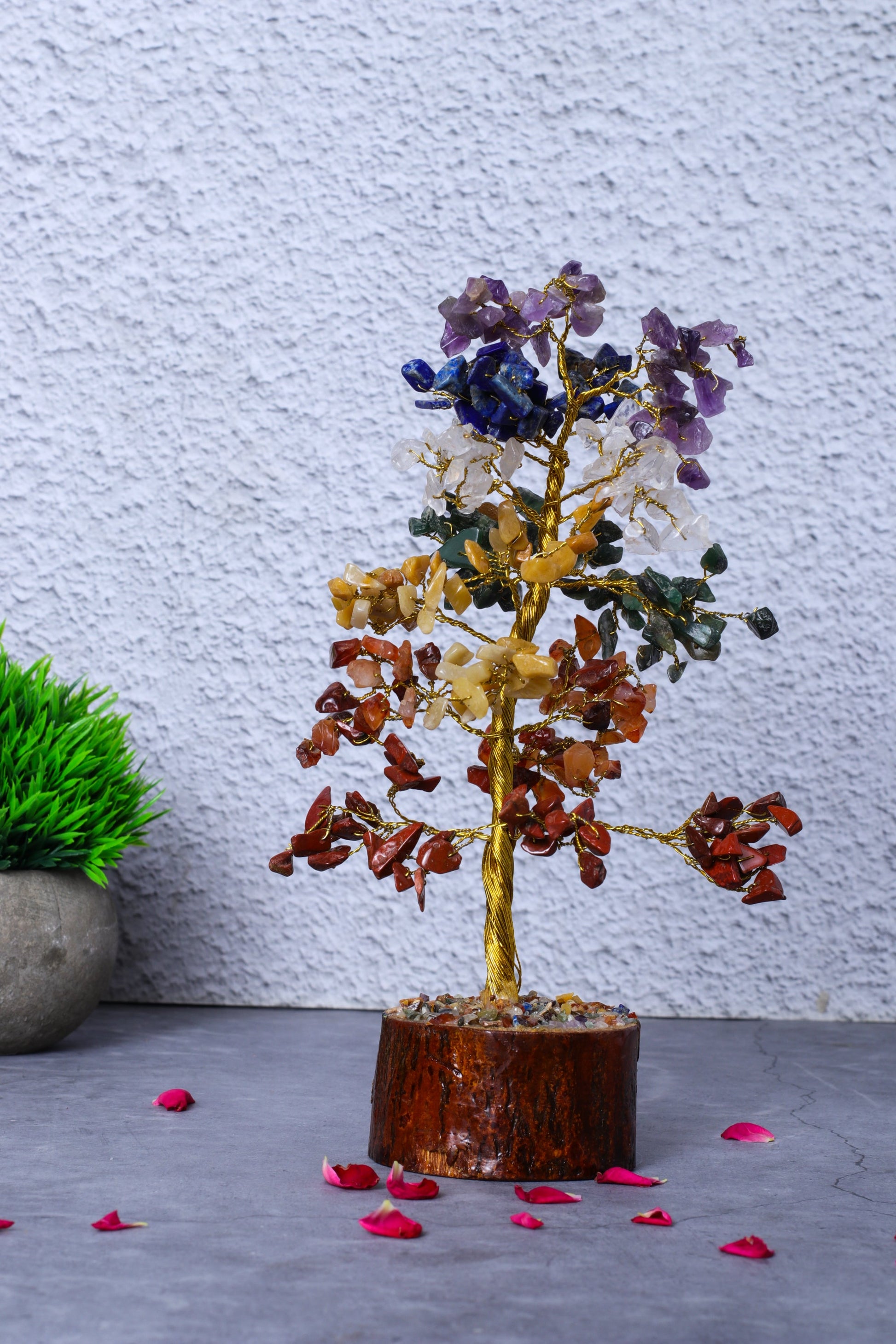 Seven Chakra Crystal Tree (Wired)- 300 chips Multicolor Height 23cm approx