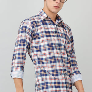 Darnandstitch Contrast Printed Checkered Shirt