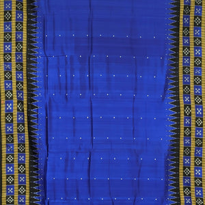 Navy Blue Butta design Odisha Ikat Khandua Silk Saree