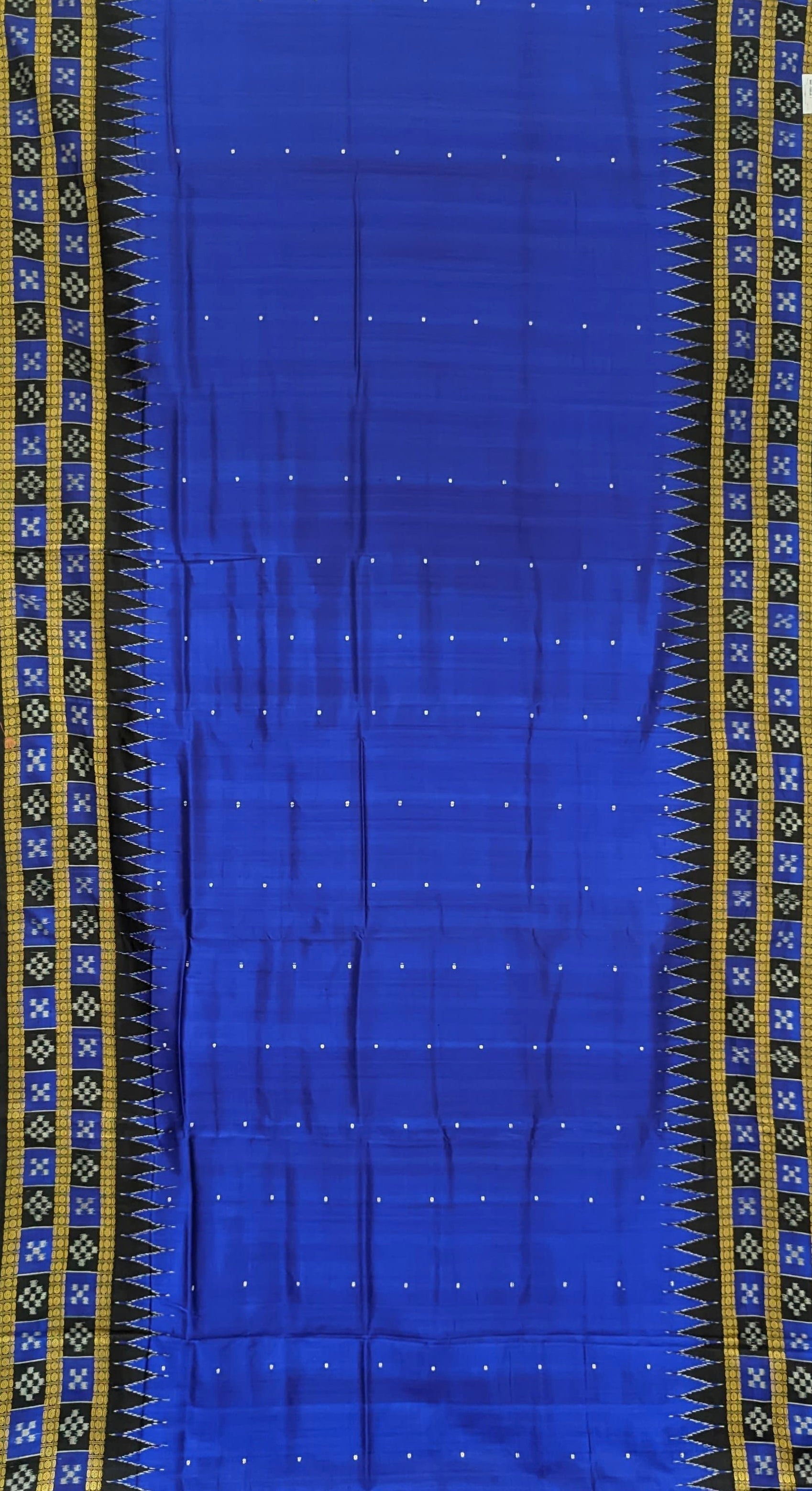 Navy Blue Butta design Odisha Ikat Khandua Silk Saree