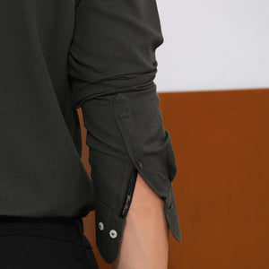 Rare Rabbit Mens Otago Olive Cotton Fabric Full Sleeves Regular Fit Solid Twill Shirt