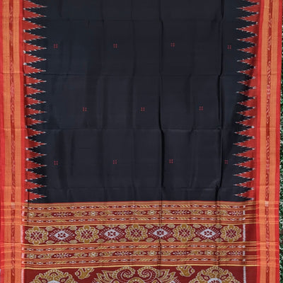 Black Butta design Odisha Ikat Khandua Silk Saree