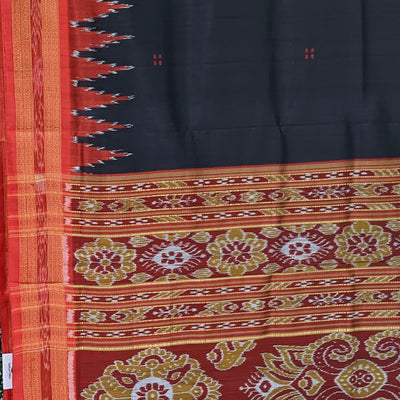 Black Butta design Odisha Ikat Khandua Silk Saree