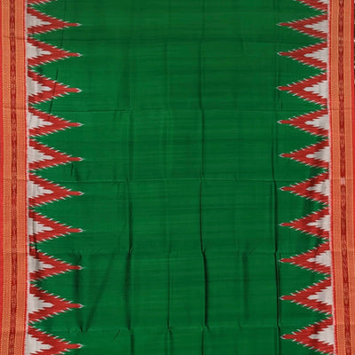 Dark Green Odisha Ikat Khandua Silk Saree