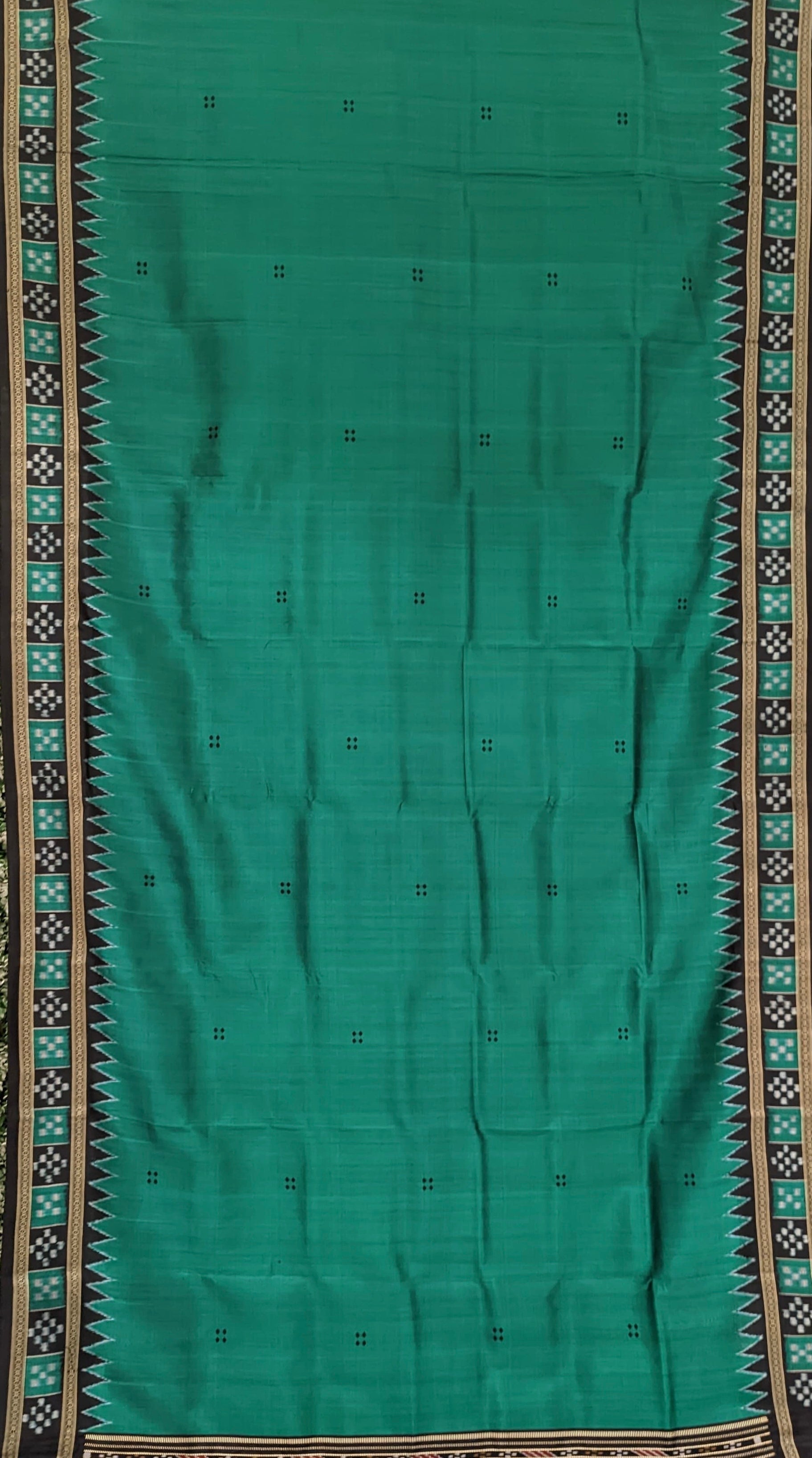 Blue Butta Design Odisha Ikat Khandua Silk Saree