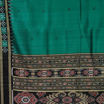 Blue Butta Design Odisha Ikat Khandua Silk Saree