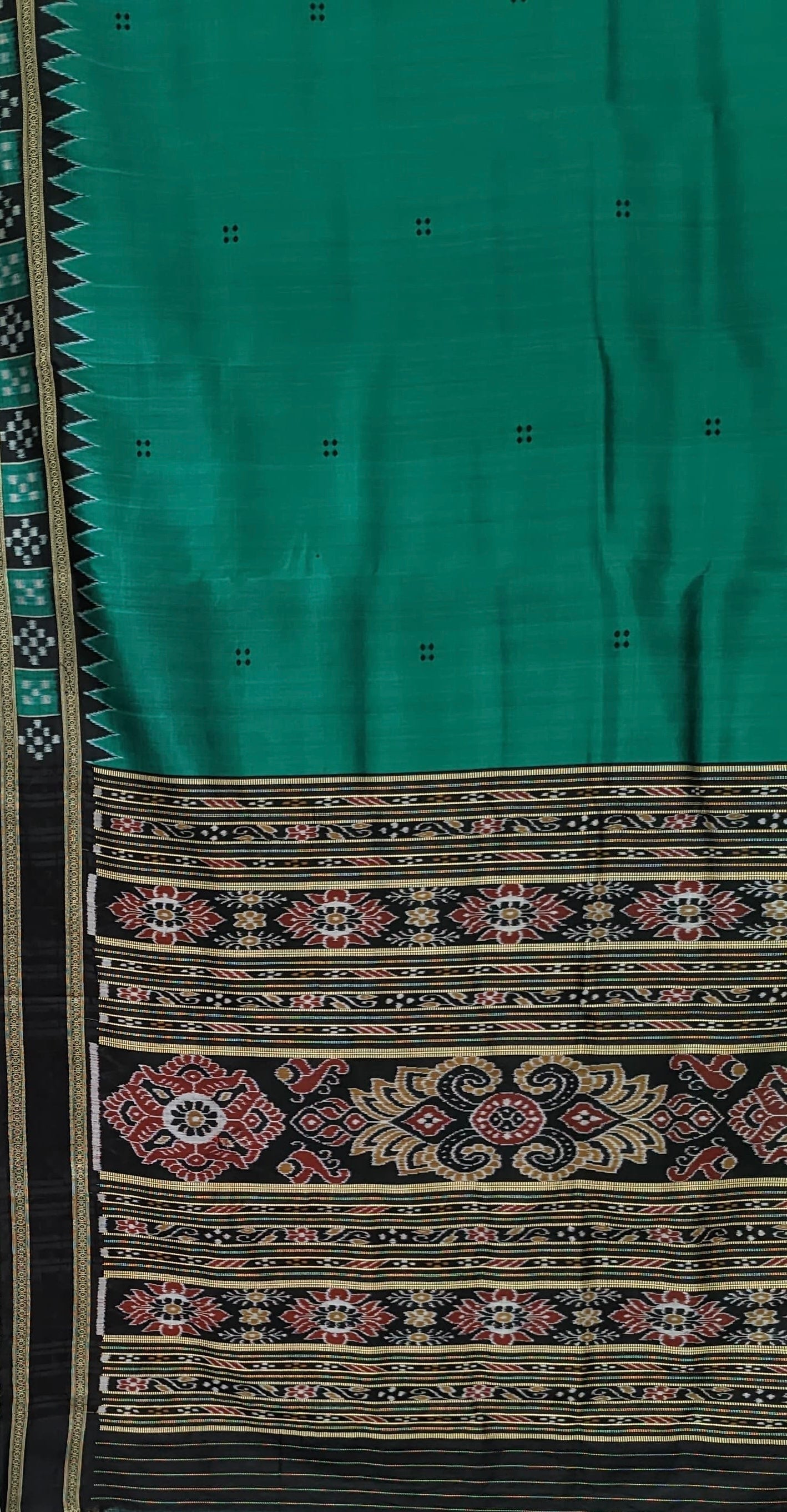 Blue Butta Design Odisha Ikat Khandua Silk Saree